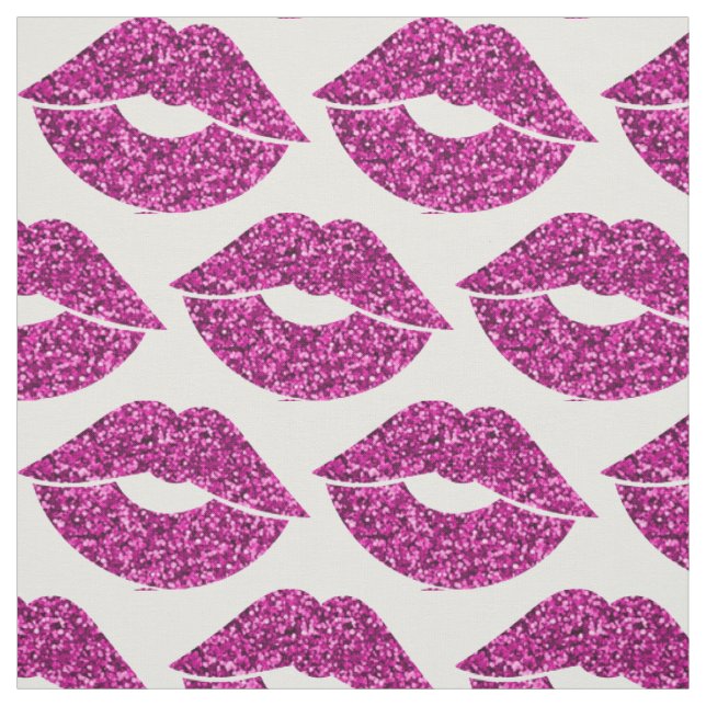 Rosa Glitzer Aussehen Lippen Muster Stoff (Muster)