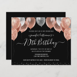 Rosa Glitzer Balloons 70. Geburtstagsparty