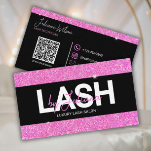 Rosa Glitzer Beauty Salon Qr Code Visitenkarte