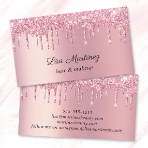 Rosa Glitzer Beauty Visitenkarte
