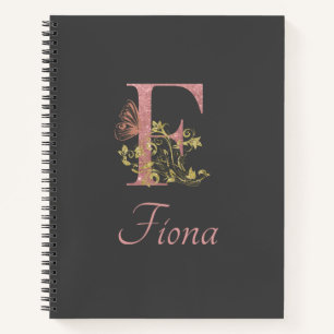 Rosa Glitzer Blumenschrift F Bullet Journal Notizbuch
