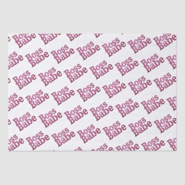 Rosa Glitzer Boss Babe Seidenpapier (Vorderseite)