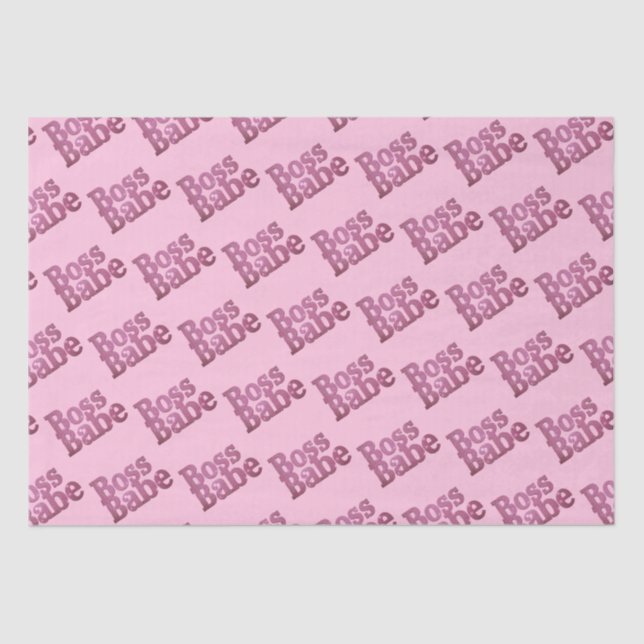 Rosa Glitzer Boss Babe Seidenpapier (Vorderseite)