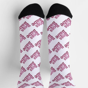 Rosa Glitzer Boss Babe Socken