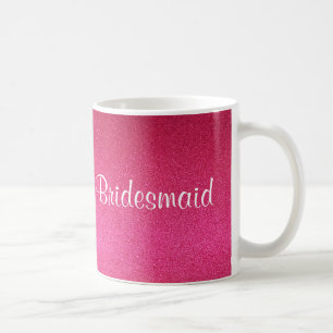 Rosa Glitzer-Brautjungfern-Tasse Kaffeetasse
