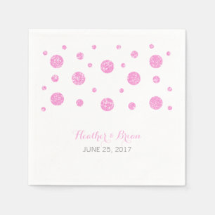 Rosa Glitzer Confetti Hochzeitspapier Napkins Serviette