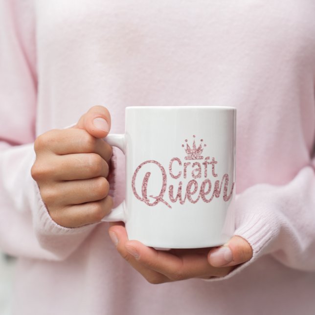 Rosa Glitzer Craft Queen Kaffeetasse (Pink Glitter Craft Queen Coffee Mug)