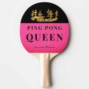 Rosa Glitzer Crown Table Tennis Queen Glam Custom Tischtennis Schläger
