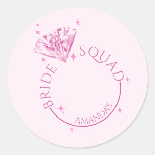 Rosa Glitzer-Diamant-Junggesellinnenabschiedsparty Runder Aufkleber