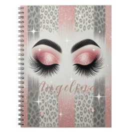 Rosa Glitzer Eyelashes Notebook Notizblock
