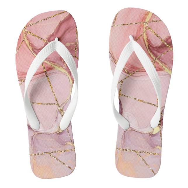 Rosa Glitzer Flip Flops (Fußbett)