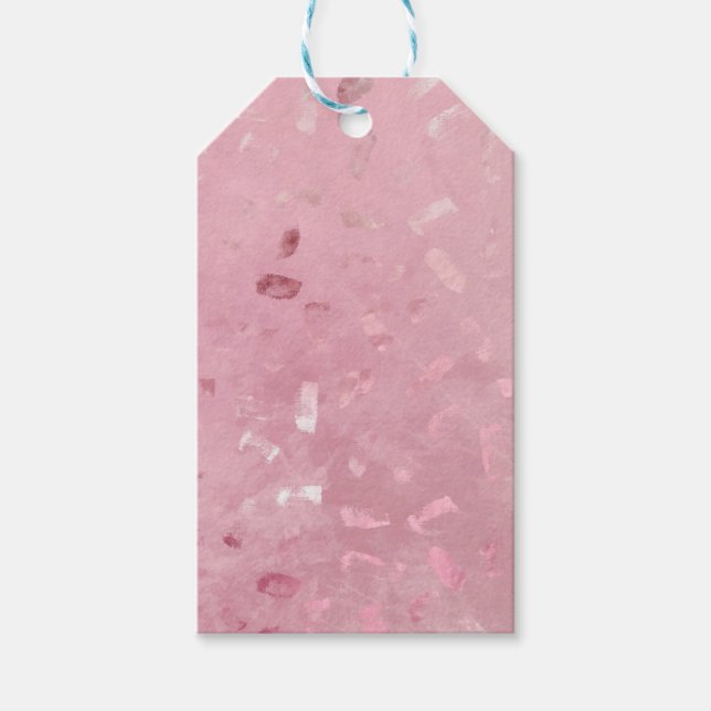 Rosa-Glitzer Geschenkanhänger (Vorderseite)