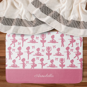 Rosa Glitzer Girl Ballerina Muster Badezimmer Badematte