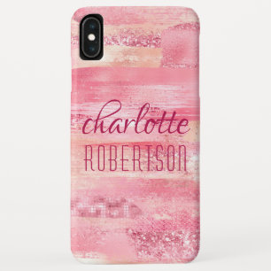 Rosa Glitzer Girlie Shimmer Personalisierter Name Case-Mate iPhone Hülle