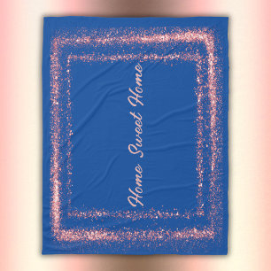 Rosa Glitzer-Grenzmonogramm Fleecedecke