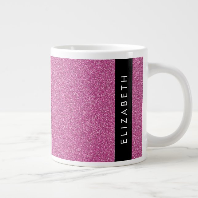 Rosa Glitzer, Hintergrund des Glitzer, Ihr Name Jumbo-Tasse (Rechts)