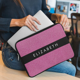 Rosa Glitzer, Hintergrund des Glitzer, Ihr Name Laptopschutzhülle