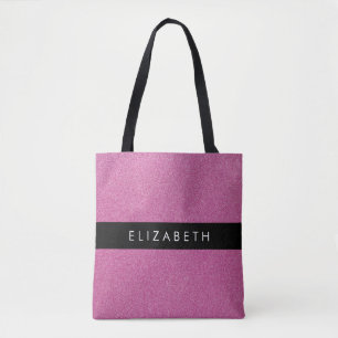 Rosa Glitzer, Hintergrund des Glitzer, Ihr Name Tasche