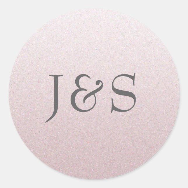 Rosa Glitzer Hochzeit personalisierte erste Aufkle Runder Aufkleber (Vorderseite)