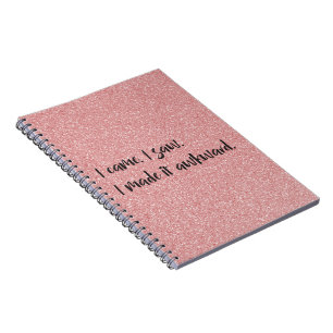 Rosa Glitzer ich machte es Awkward Spiral Notebook Notizblock