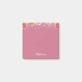 Rosa Glitzer Individuelle Name Post-it Klebezettel