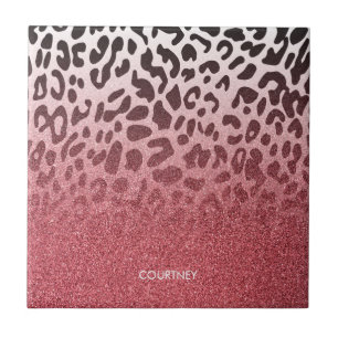Rosa Glitzer-Leopard-Haut Fliese