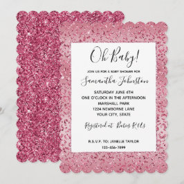 Rosa Glitzer Leopard Ombre Einladung