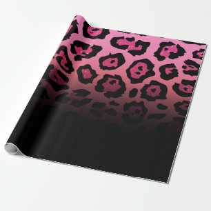 Rosa Glitzer Leopard Print Geschenkpapier