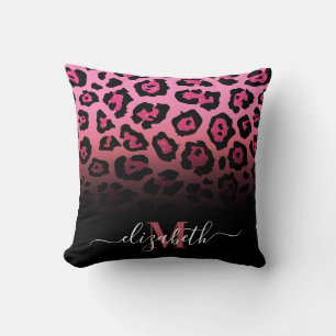 Rosa Glitzer Leopard Print Kissen