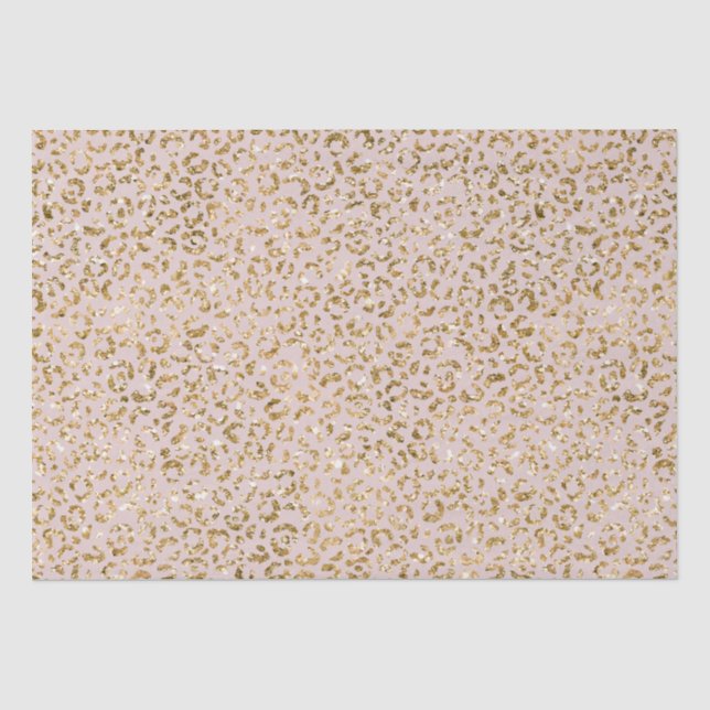 Rosa Glitzer Leopard Print Seidenpapier (Vorderseite)