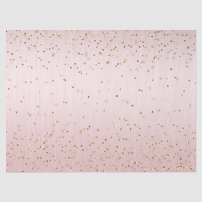Rosa Glitzer Liebe Gold Confetti     Seidenpapier (Vorderseite)
