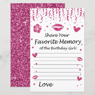 Rosa Glitzer Lieblings-Erinnerung an das Geburtsta