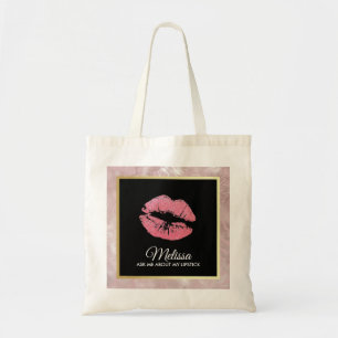 Rosa Glitzer Lips Fragte mir über meinen Lipstick Tragetasche