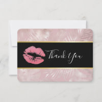 Rosa Glitzer Lips & Rose Gold Tropische Blätter