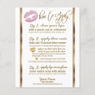 Rosa Glitzer 💋 Lipsense Senegence Instructions Flyer