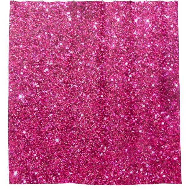 Rosa Glitzer Luxuriöse Vorhänge Duschvorhang (Vorderseite)