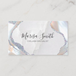 Rosa Glitzer mit Perlenfarbhintergrund Visitenkarte