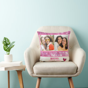 Rosa Glitzer Moderne Besties Bester Freund Kissen