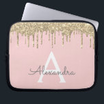 Rosa-Glitzer-Monogramm Laptopschutzhülle<br><div class="desc">Rosa und goldene Imitat treiben Moderne und Elegante Girly Glitzer und sparkle elegante Monogram Case. Dieser Fall kann so angepasst werden, dass er Ihren Anfangs- und Vornamen enthält.</div>