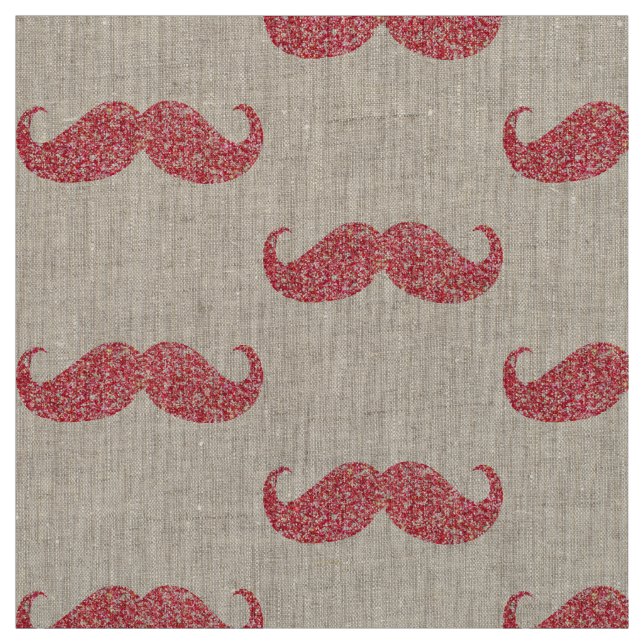 Rosa Glitzer Mustache Stoff (Muster)