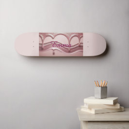 Rosa Glitzer Name Emma Skateboard
