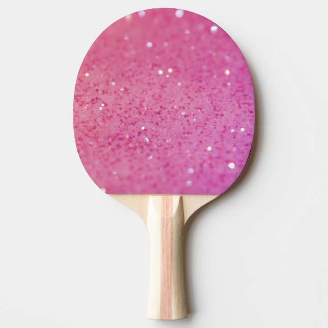 Rosa Glitzer-Neonschein Tischtennis Schläger (Vorderseite)