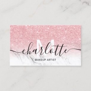 Rosa Glitzer ombre Marmorname Makeup Logo Visitenkarte