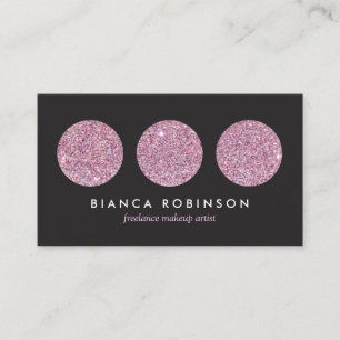 Rosa Glitzer Palette für Freelance Makeup Artist Visitenkarte