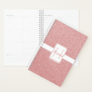 Rosa Glitzer Personalisiert Plane Planer