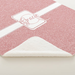 Rosa Glitzer Personalisiert Sherpa Blanket Sherpadecke