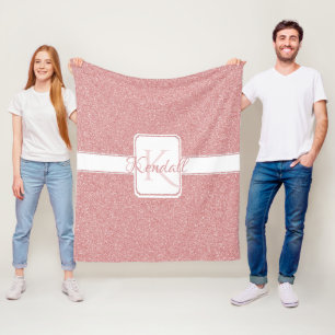 Rosa Glitzer Personalisierte Keule Fleecedecke