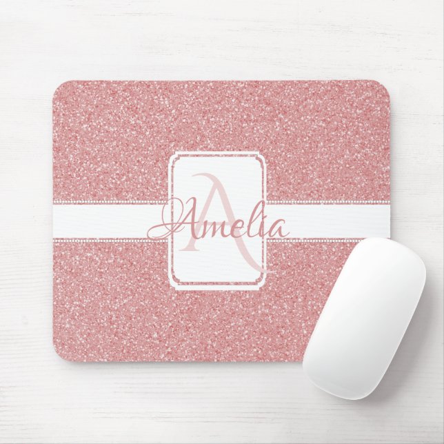 Rosa Glitzer Personalisierte Maus Pad Mousepad (Mit Mouse)