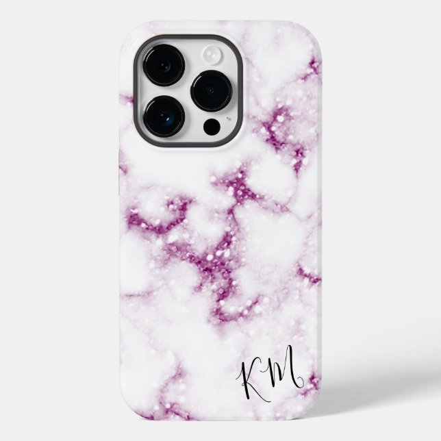 Rosa Glitzer Personalisiertes Gehäuse Case-Mate iPhone 14 Pro Hülle (Rückseite)