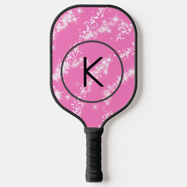 Rosa Glitzer Pickleball Schläger (Vorderseite)